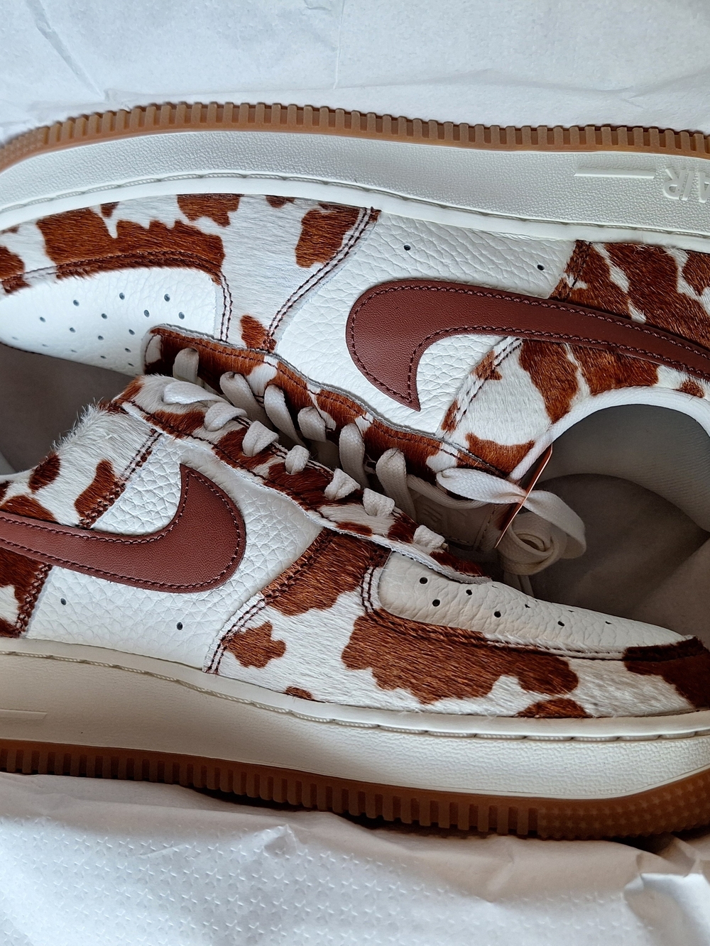 Women's Cow Print Pony Hair Air Force 1's Size 8.5 NEW IN BOX